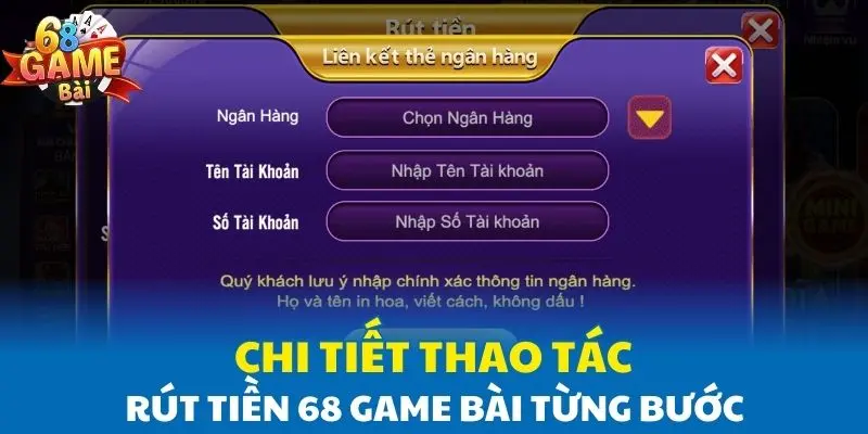 Chi tiết thao tác rút tiền 68 Game Bài từng bước Chi tiết thao tác rút tiền 68 Game Bài từng bước